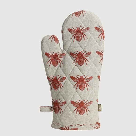 Terracotta Honey Bee Oven Glove and Tea Towels Set - Picture 1 of 5